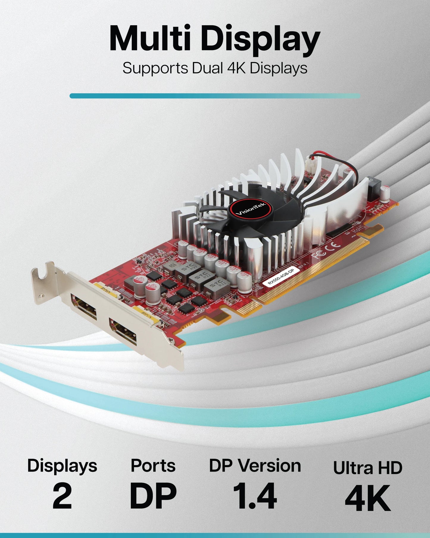 Radeon RX 550 SFF 4GB GDDR5 2M (2x DP)