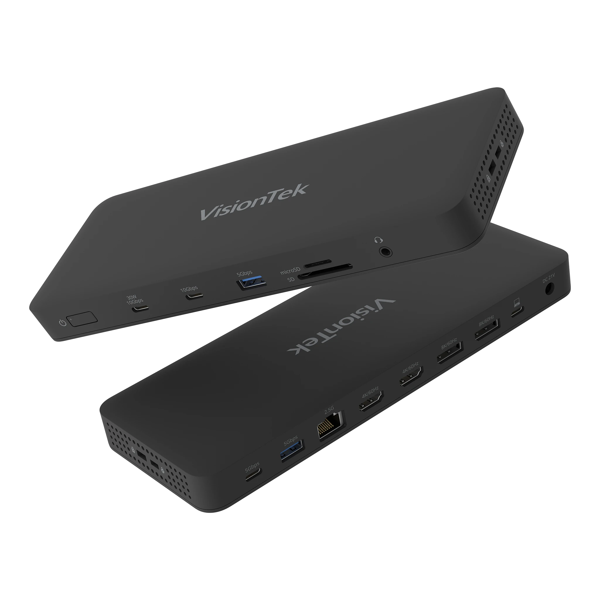 VisionTek VT8100DL Universal Quad 4K Docking Station | USB-C or USB-A | DisplayLink | 100W Power Delivery | Windows, Mac, ChromeOS Compatible