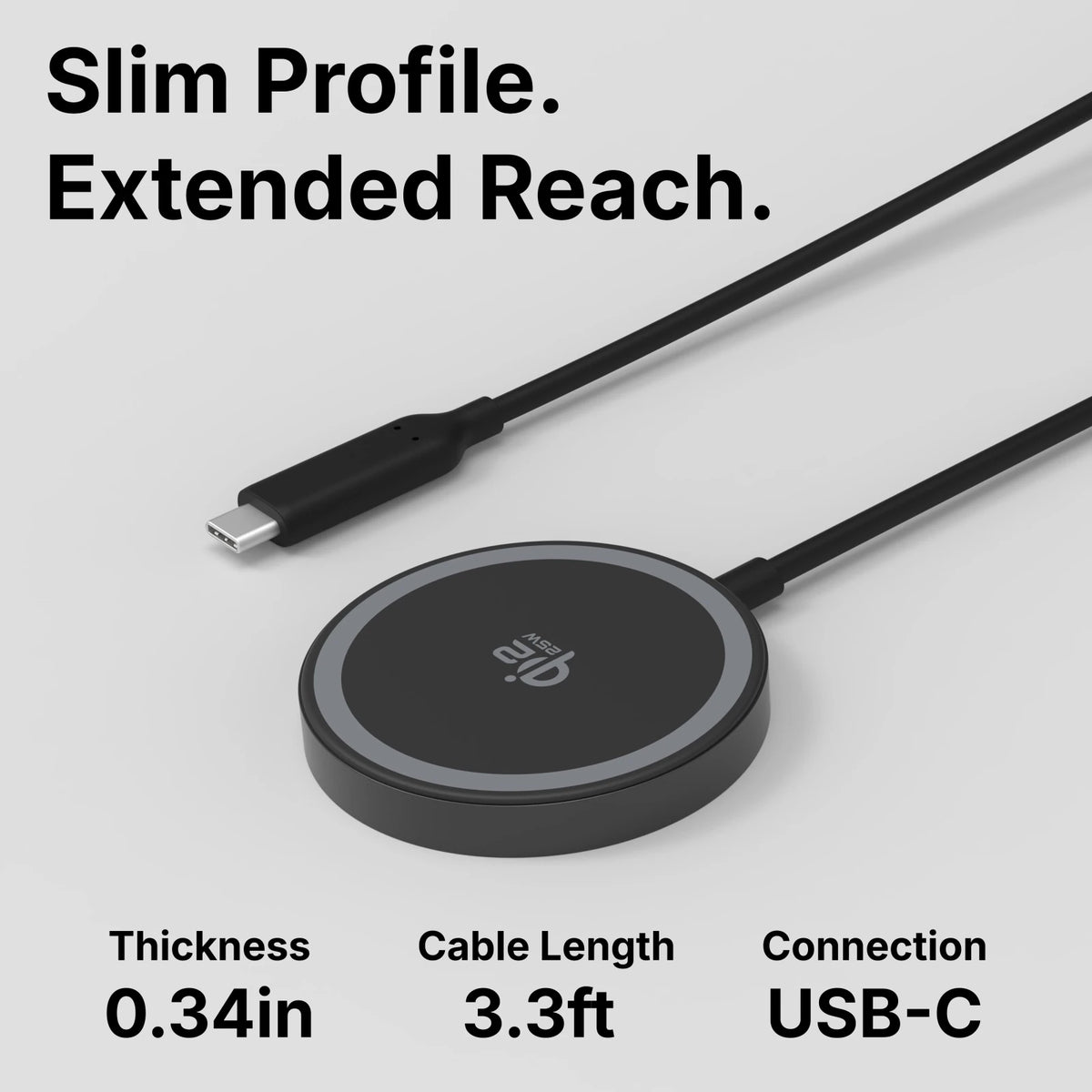 VisionTek.com-VisionTek Charge - 25W Magnetic Wireless Charger | Qi 2.2 Certified | Works with iPhone and Airpods