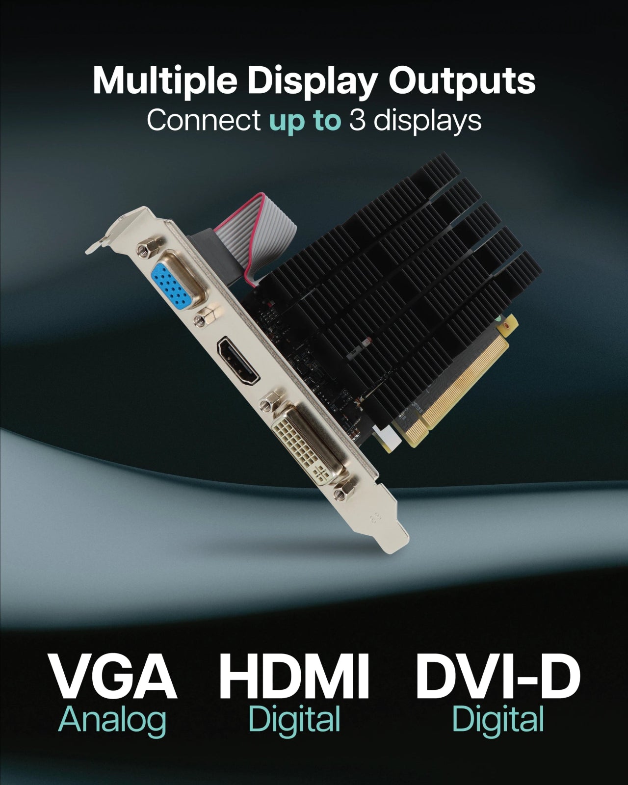 VisionTek.com - VisionTek Graphics Card - 4GB OCPC NVIDIA GeForce GT 730 DDR3 | Passive Cooled | Triple Display Support | HDMI, DVI - D, VGA | 4K @ 60Hz | 25W | SFF Bracket