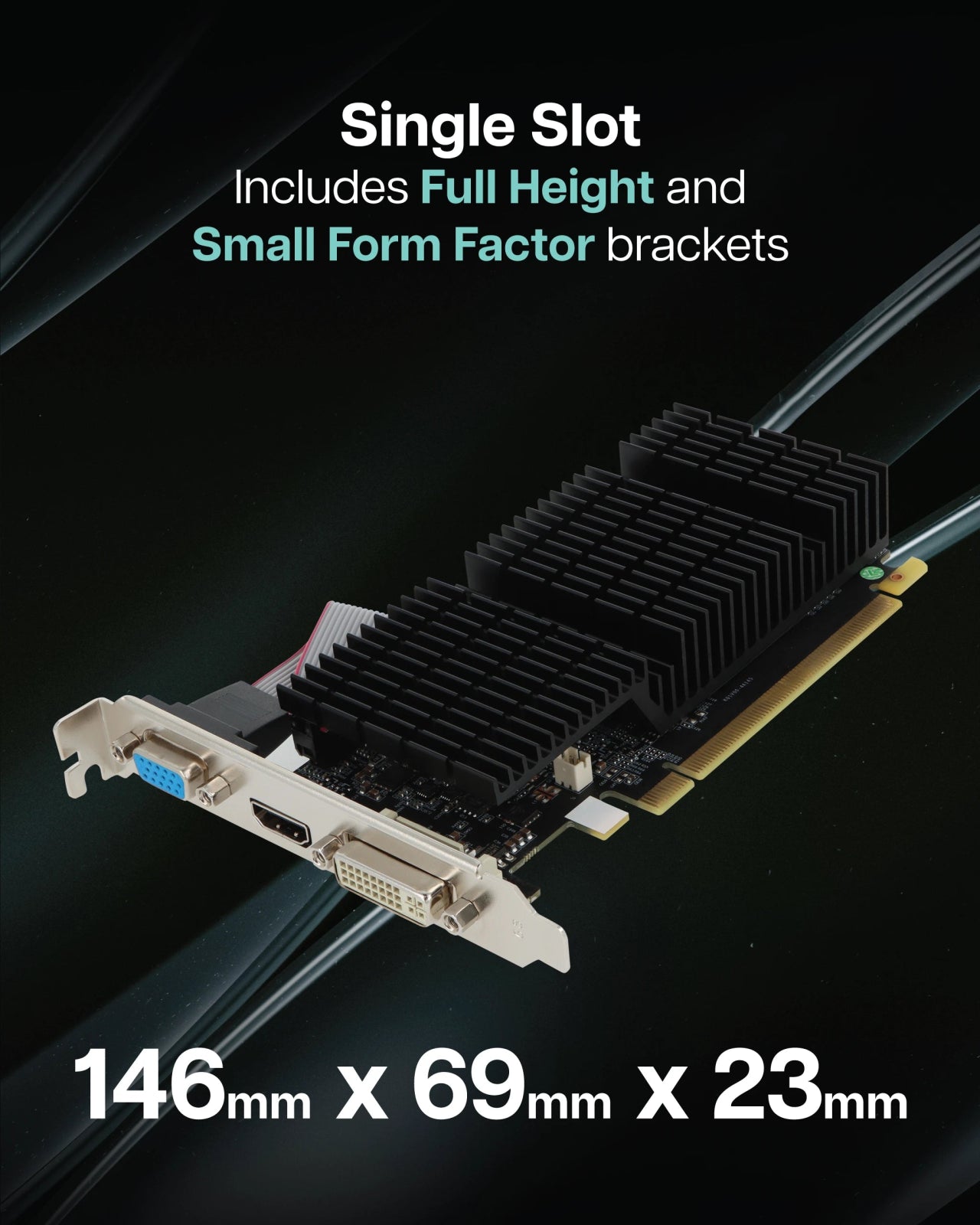 VisionTek.com - VisionTek Graphics Card - 4GB OCPC NVIDIA GeForce GT 730 DDR3 | Passive Cooled | Triple Display Support | HDMI, DVI - D, VGA | 4K @ 60Hz | 25W | SFF Bracket