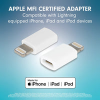 VisionTek.com - VisionTek Micro USB to Lightning MFI Adapter (2 - Pack) | Apple Certified | Charge & Sync iPhone, iPad, iPod