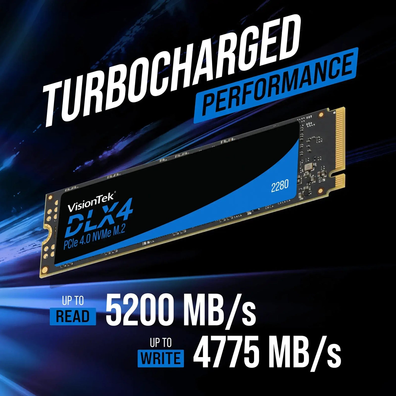 VisionTek.com - VisionTek SSD - 2TB DLX4 2280 M.2 | PCIe Gen4 NVMe | Up to 5200MB/s Read | OPAL 2.0 SED Encryption | High - Speed Secure Storage