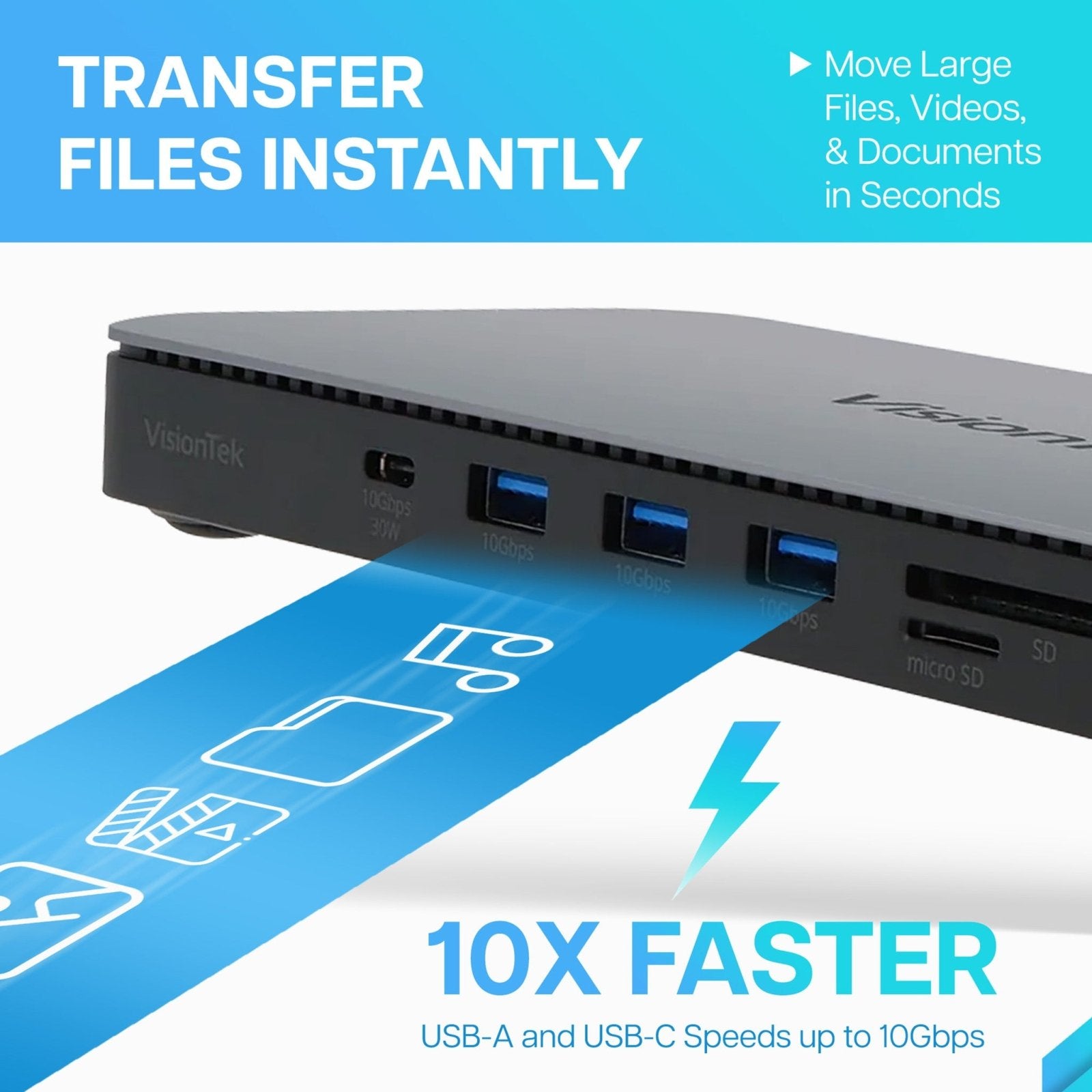 VisionTek.com - VisionTek VT2600 USB - C Docking Station | Triple Display | DP 1.4 | 11 - in - 1 Dock | 100W Power Delivery | 150W Power Adapter Included | Windows, Mac, ChromeOS Compatible