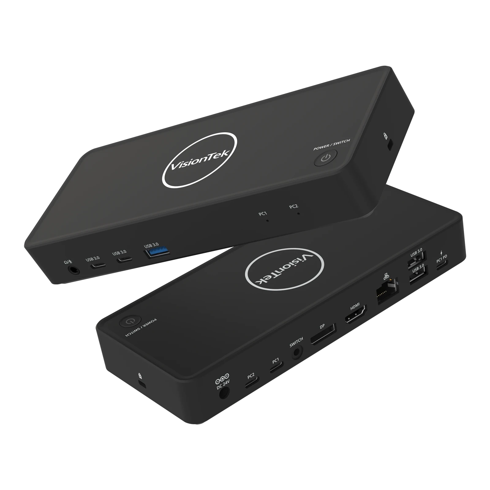 VisionTek.com - VisionTek VT2900 USB - C KVM Docking Station | Dual System Dock | DP Alt Mode | Dual Display | 100W Power Delivery | 130W Power Adapter Included | Windows, Mac Compatible