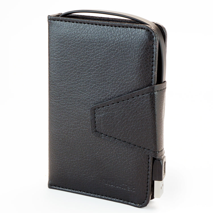 2.5" to USB 3.0 Bus Powered Portable Leather Drive Enclosure with built in USB Cable