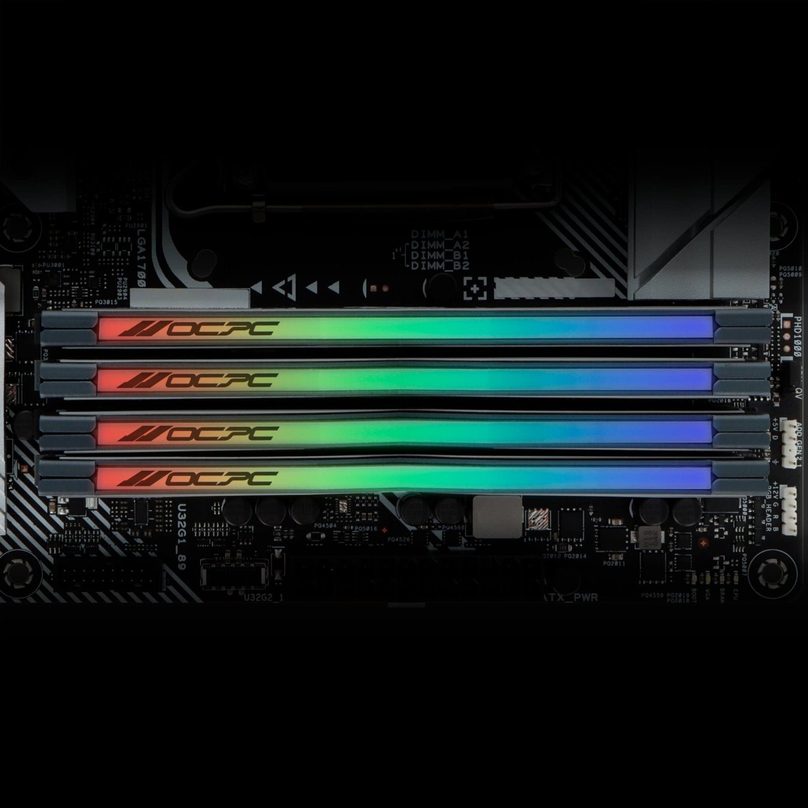 VisionTek.com - OCPC PISTA DDR5 RGB Memory - 32GB (2x16GB) - 5200MHz - CL36 - DIMM - Desktop