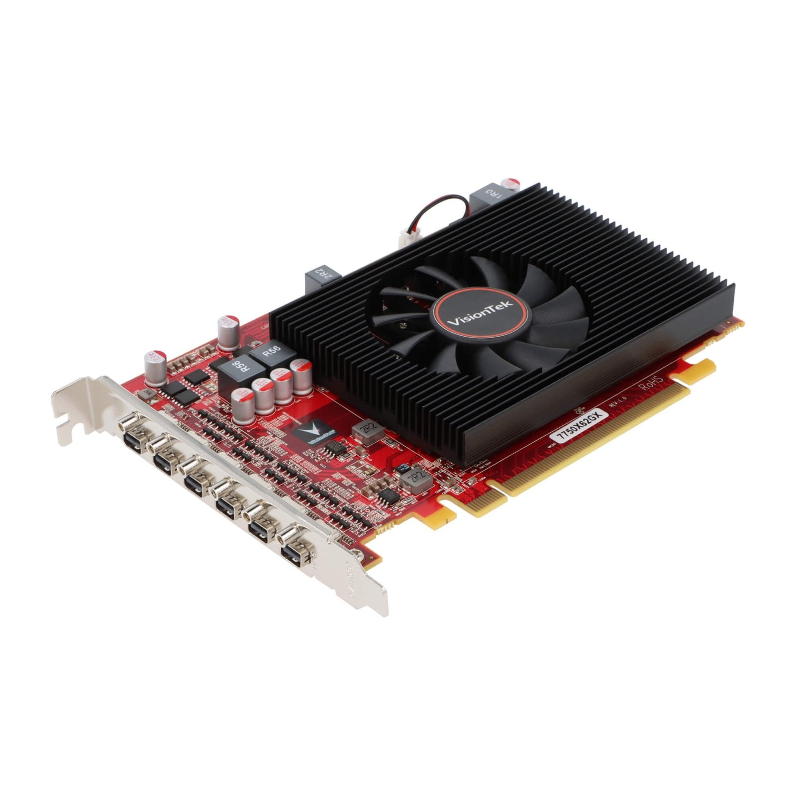 VisionTek.com - VisionTek Graphics Card - 2GB Radeon HD 7750 GDDR5 | 6 x Mini DisplayPort to HDMI | 6 Monitor Support | 4K @ 60Hz | Low Profile GPU | AMD Eyefinity | Legacy BIOS