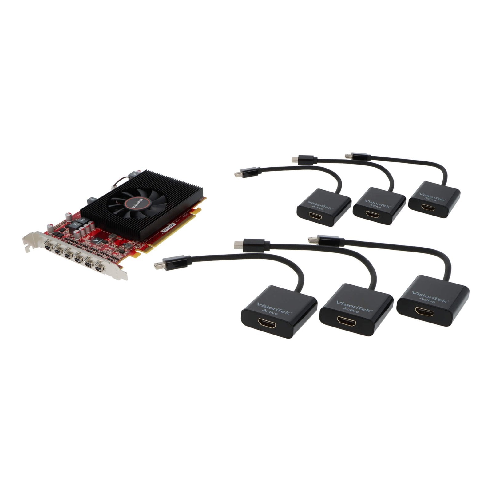 VisionTek.com - VisionTek Graphics Card - 2GB Radeon HD 7750 GDDR5 | 6 x Mini DisplayPort to HDMI | 6 Monitor Support | 4K @ 60Hz | Low Profile GPU | AMD Eyefinity | Legacy BIOS