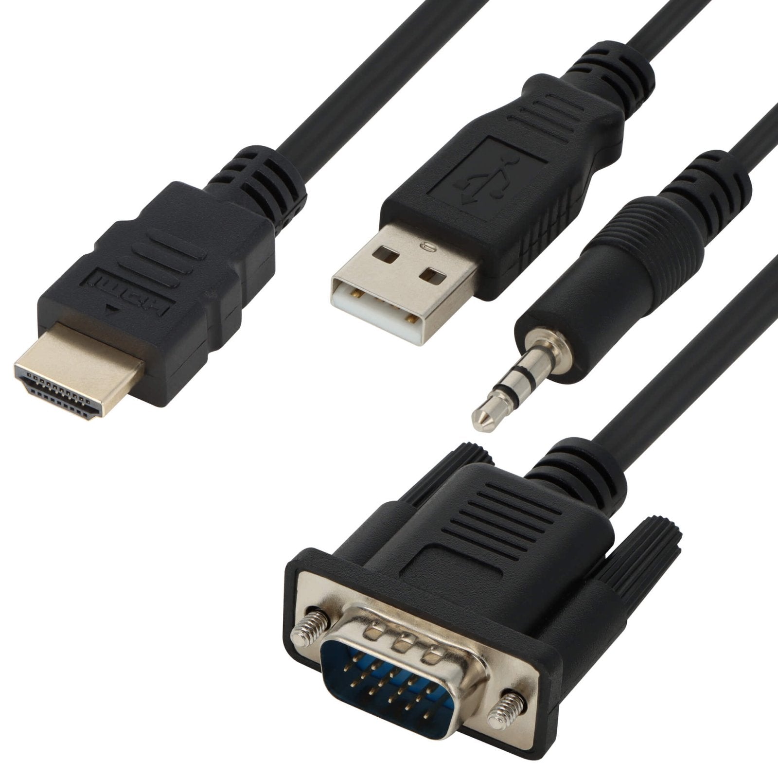 VisionTek.com - VisionTek VGA to HDMI Active Cable | 4 ft 11 in (1.5M) | FHD 1080p @ 60Hz | VGA to HDMI with Audio | Plug & Play | PC, Projector, TV Compatible