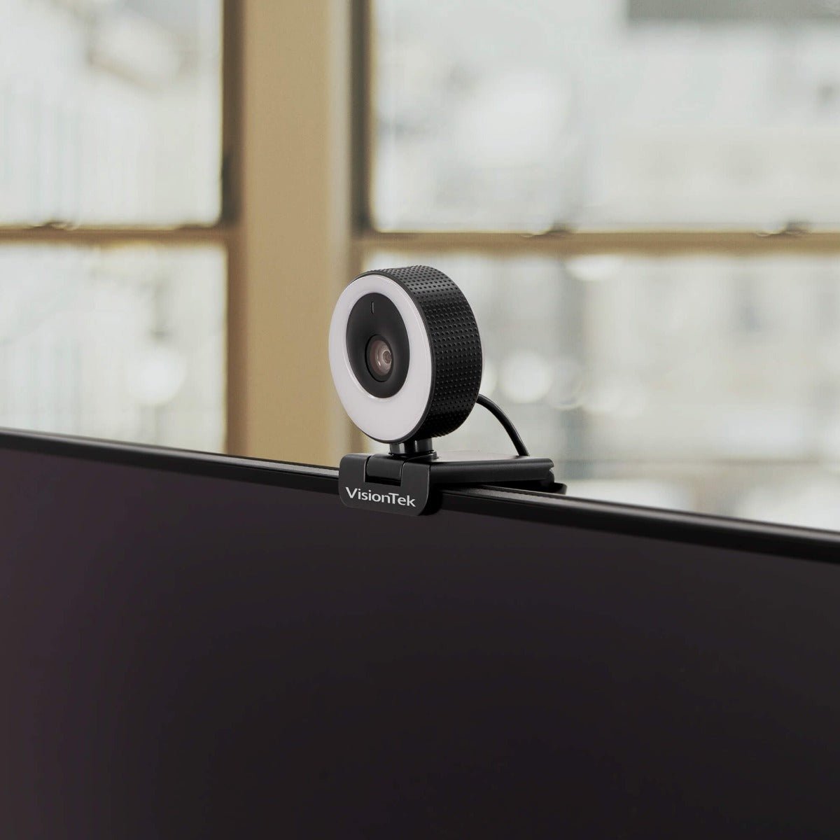 VisionTek.com - VTWC40 1080p Autofocus Webcam | Built - In Ring Light | 60FPS | Dual Mic | Privacy Cover | USB 2.0 | Plug - and - Play | PC, Mac, Chromebook Compatible