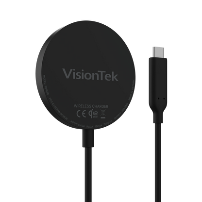 VisionTek Charge - 25W Magnetic Wireless Charger | Qi 2.2 Certified | Works with iPhone and Airpods