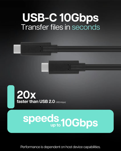 USB-C to USB-C 3.1 Gen 2 Cable - 100W Power Delivery - 10Gbps - DP Alt Mode