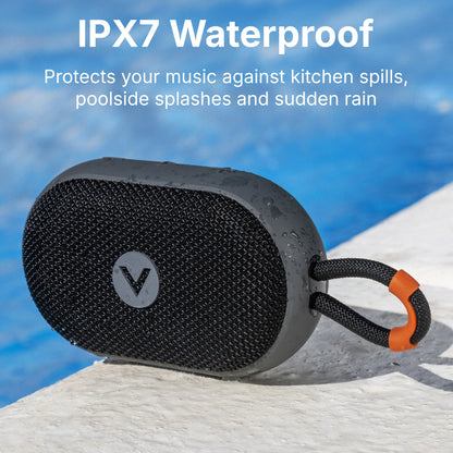 VisionTek Audio Mini Wireless Bluetooth Speaker | IPX7 Waterproof | 12 Hour Playtime | TWS Stereo | Built-in Mic | Bluetooth 5.3