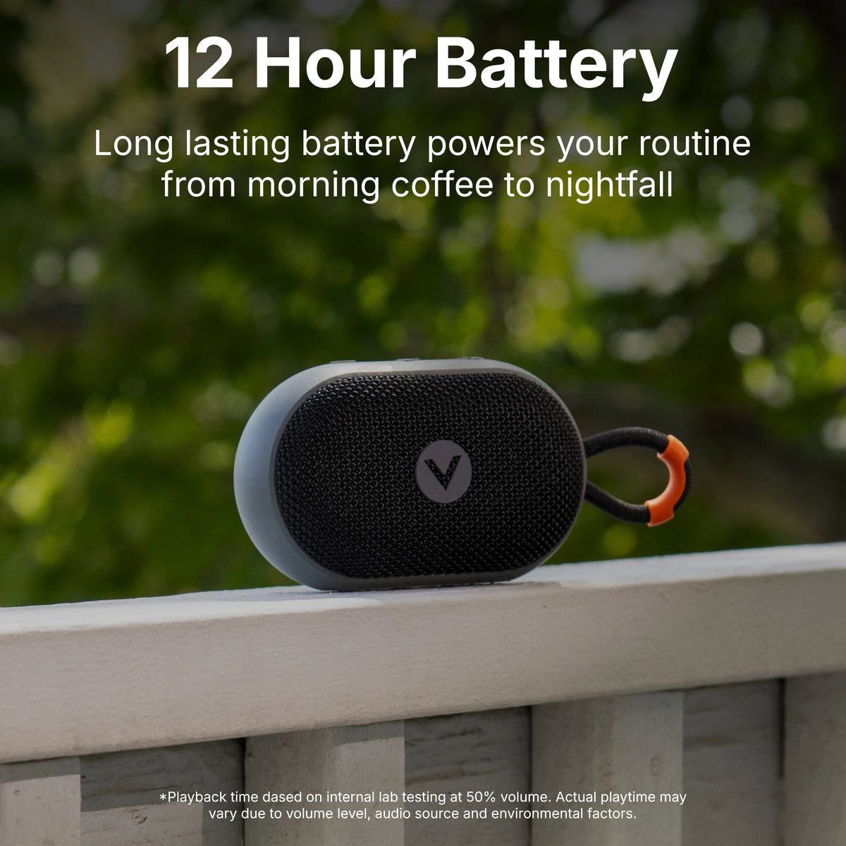 VisionTek Audio Mini Wireless Bluetooth Speaker | IPX7 Waterproof | 12 Hour Playtime | TWS Stereo | Built-in Mic | Bluetooth 5.3