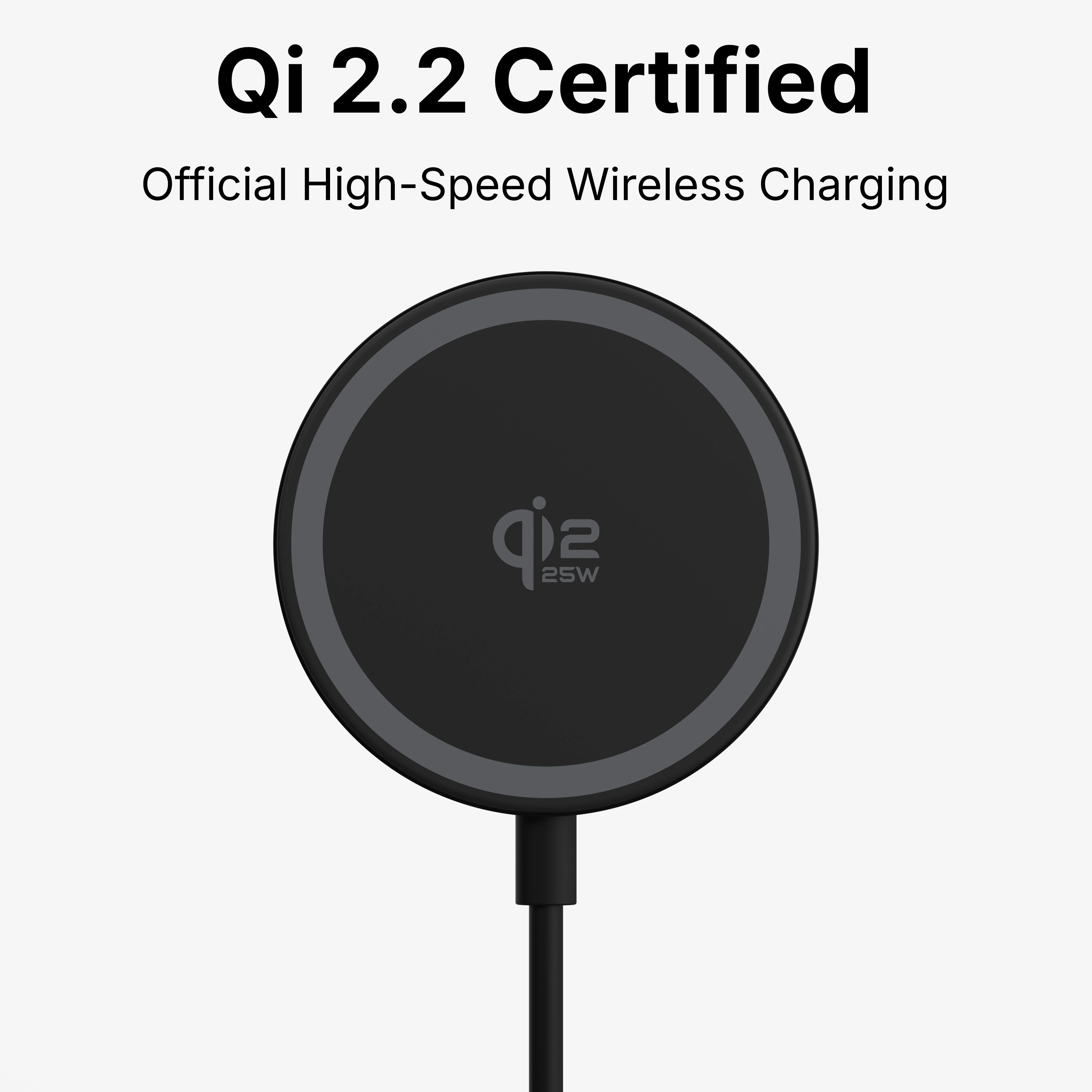 VisionTek Charge - 25W Magnetic Wireless Charger | Qi 2.2 Certified | Works with iPhone and Airpods