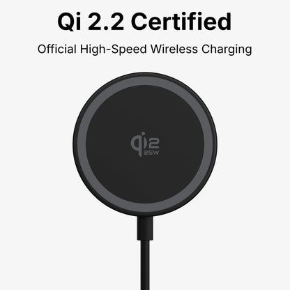 VisionTek Charge - 25W Magnetic Wireless Charger | Qi 2.2 Certified | Works with iPhone and Airpods