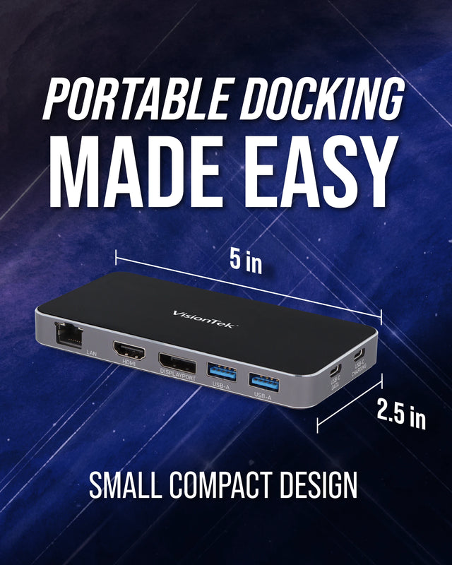 VisionTek VT400 Portable Docking Station (USB-C, MST)