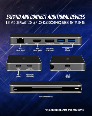 VisionTek VT400 Portable Docking Station (USB-C, MST)
