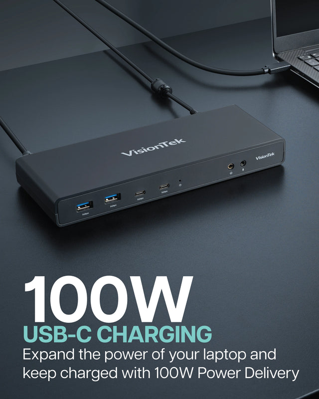 VT4510 Dual Display 4K USB 3.0 / USB-C Docking Station with 100W Power Delivery