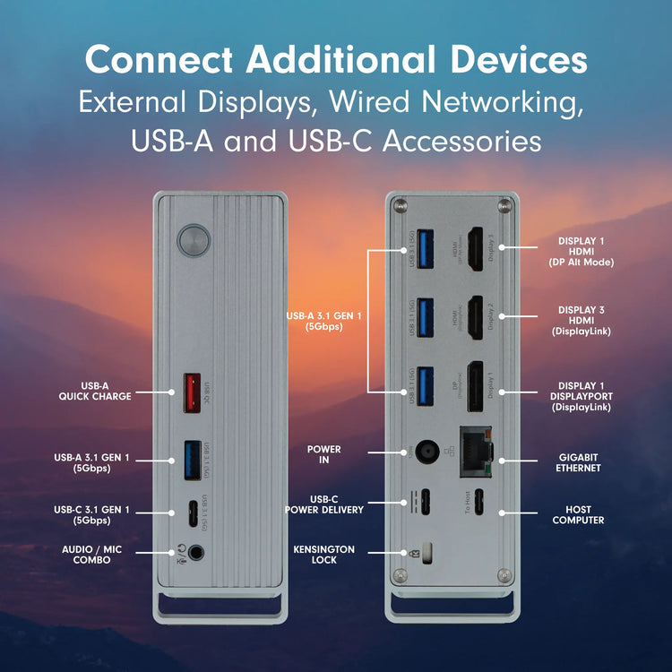 VT7100 Triple Display 4K USB-C Docking Station with 100W Power Delivery