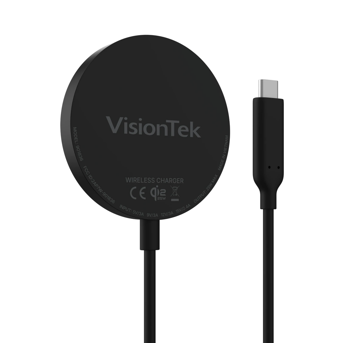 VisionTek.com-VisionTek Charge - 25W Magnetic Wireless Charger | Qi 2.2 Certified | Works with iPhone and Airpods