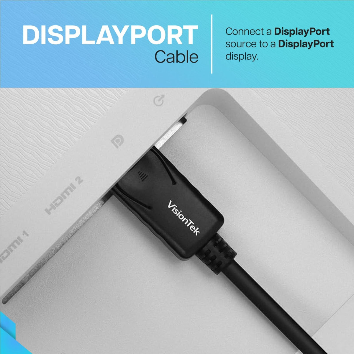 VisionTek.com-VisionTek DisplayPort 1.4 Cable | 6 ft 6 Inch (2M) | 8K UHD | 4K 120Hz | High-Speed DisplayPort to DisplayPort Connection | Compatible with Monitors, TVs, Projectors