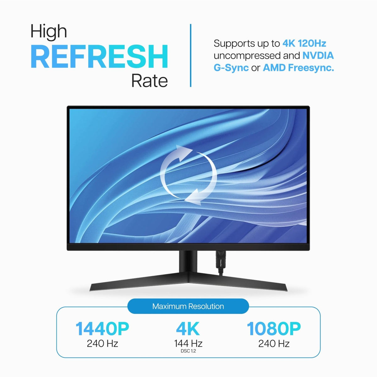 VisionTek.com-VisionTek DisplayPort 1.4 Cable | 6 ft 6 Inch (2M) | 8K UHD | 4K 120Hz | High-Speed DisplayPort to DisplayPort Connection | Compatible with Monitors, TVs, Projectors