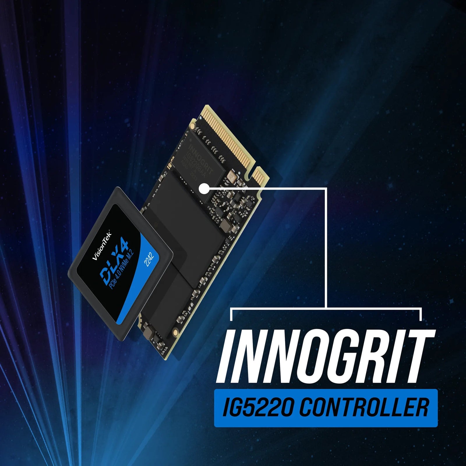 VisionTek.com - VisionTek SSD - 1TB DLX4 2242 NVMe | PCIe 4.0 x4 | Opal 2.0 Self - Encrypting SSD | Up to 5200MB/s | Secure M.2 Storage
