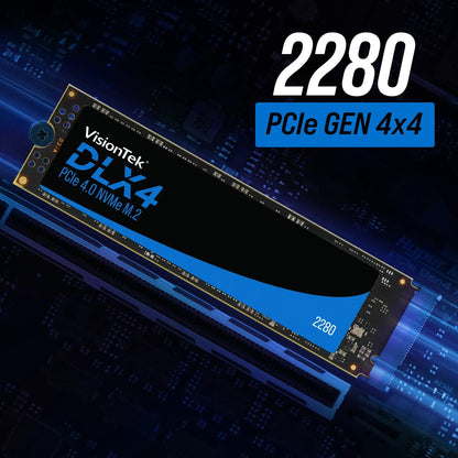 VisionTek.com - VisionTek SSD - 2TB DLX4 2280 M.2 | PCIe Gen4 NVMe | Up to 5200MB/s Read | OPAL 2.0 SED Encryption | High - Speed Secure Storage