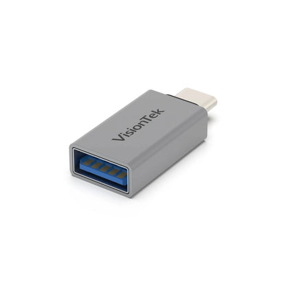 VisionTek.com - VisionTek USB - C to USB - A Adapter 3 - Pack – 10Gbps USB 3.2 Gen 2, Aluminum, Up to 15W Charging for iPhone, MacBook, iPad, Dell, Galaxy