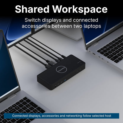VisionTek.com - VisionTek VT2900 USB - C KVM Docking Station | Dual System Dock | DP Alt Mode | Dual Display | 100W Power Delivery | 130W Power Adapter Included | Best For Windows