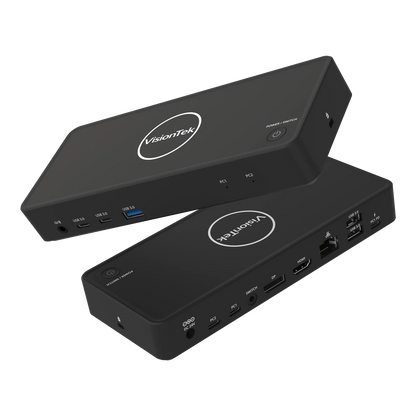VisionTek.com - VisionTek VT2900 USB - C KVM Docking Station | Dual System Dock | DP Alt Mode | Dual Display | 100W Power Delivery | 130W Power Adapter Included | Windows, Mac Compatible