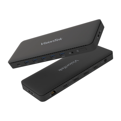 VisionTek.com - VisionTek VT4600DL Dual 4K Docking Station | USB - C or USB - A | DisplayLink | 100W Laptop Charging | Windows, Mac, ChromeOS Compatible