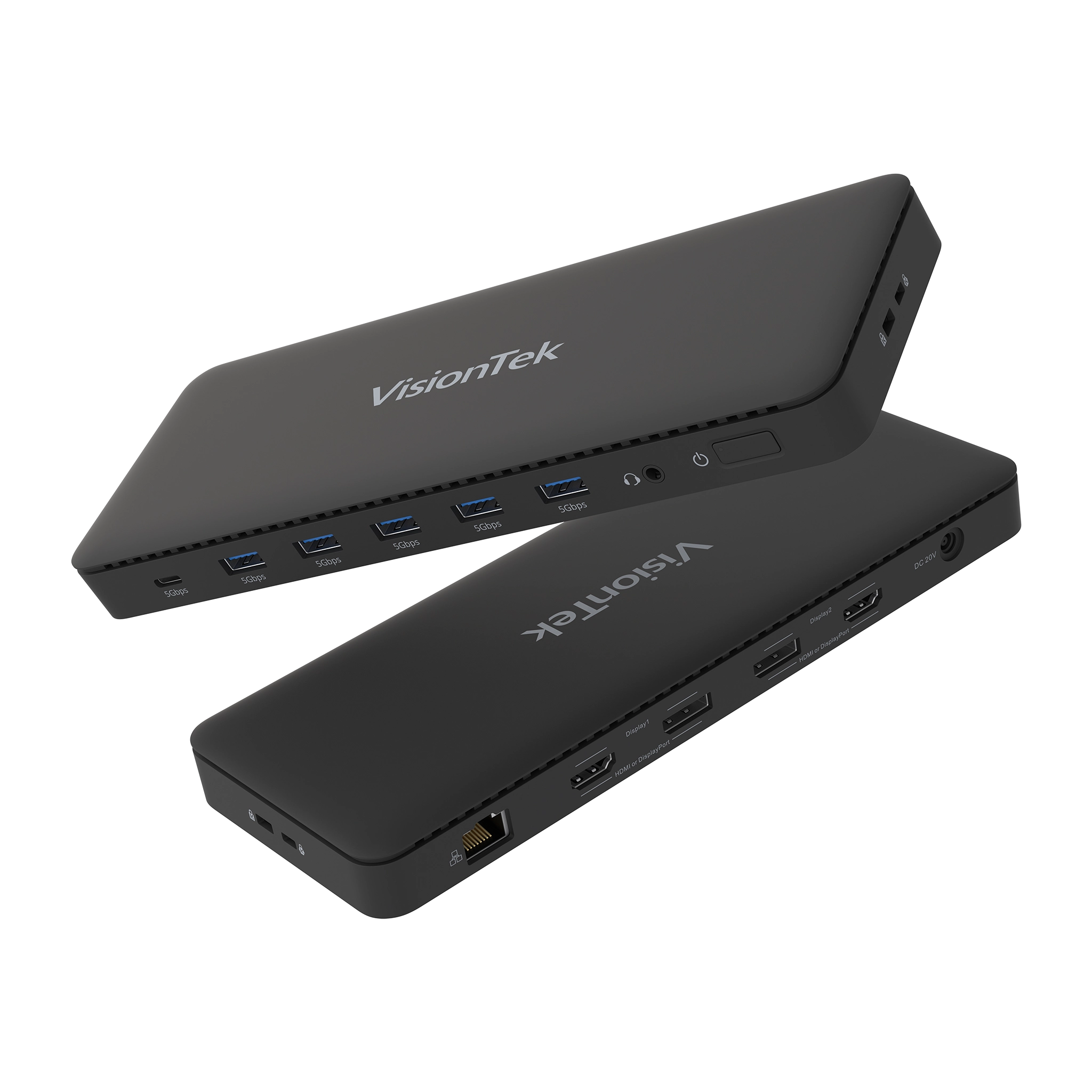 VisionTek VT4600DL Dual 4K Docking Station | USB-C or USB-A | DisplayLink | 100W Laptop Charging | Windows, Mac, ChromeOS Compatible