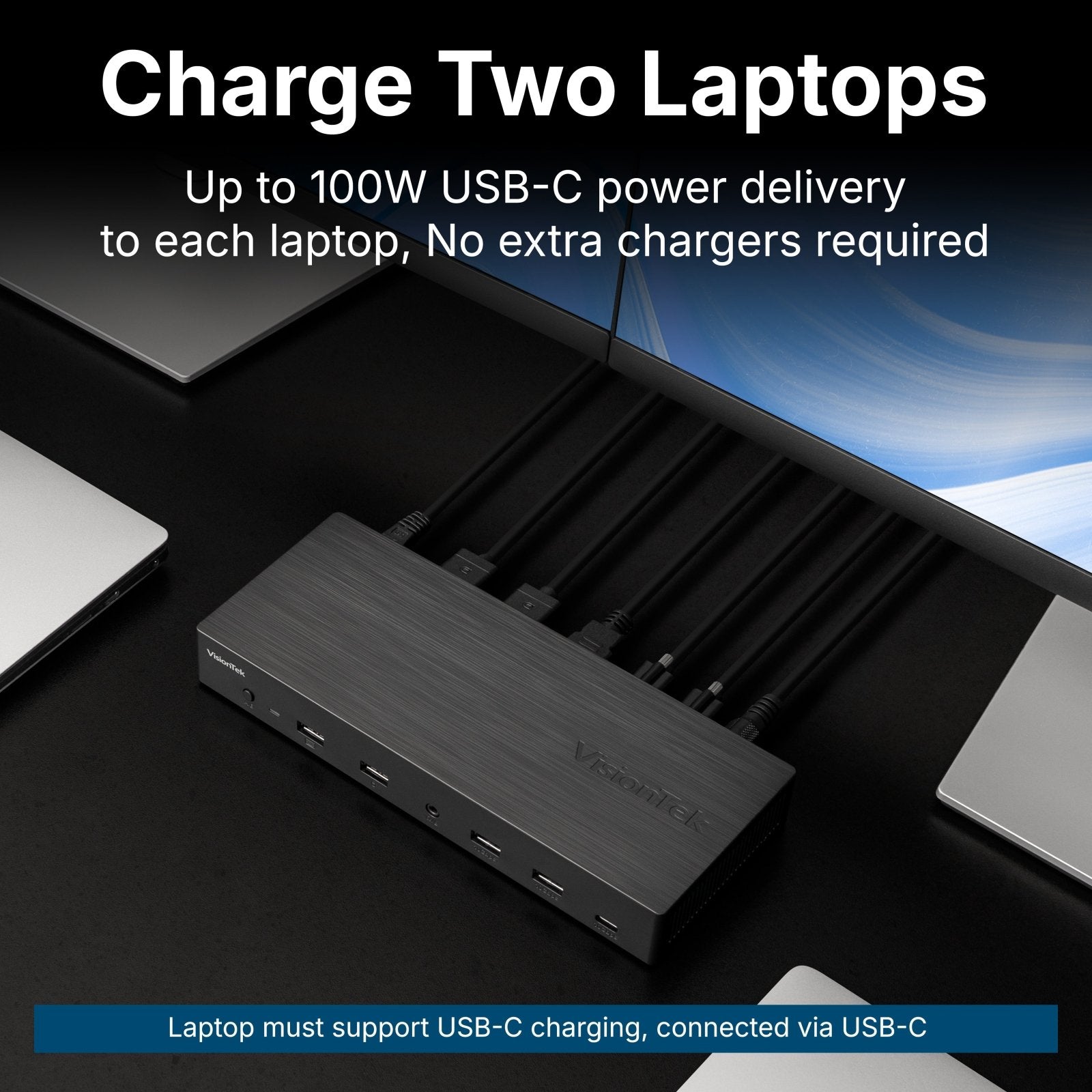 VisionTek.com - VisionTek VT4950 USB - C KVM Docking Station | Dual System Workstation Dock | Triple Display | DisplayLink + DP Alt Mode | 100W Power Delivery | Windows, Mac Compatible