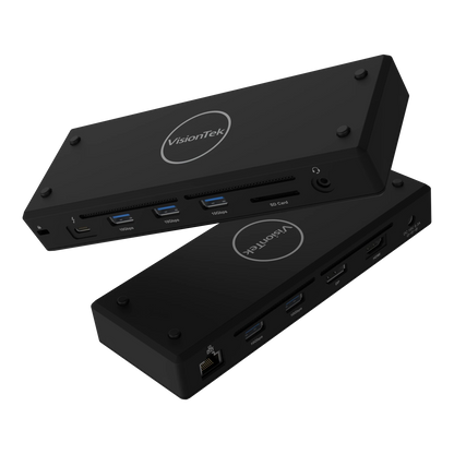 VisionTek.com - VisionTek VT5400 Dual 4K Docking Station | Thunderbolt 4 & USB - C | 80W Power Delivery | 8K Support | USB - A, SD, Ethernet | 120W Power Adapter Included | Windows, Mac Compatible