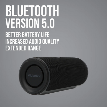 VisionTek.com - VisionTek VTK Audio Pro V3 Wireless Bluetooth Speaker | IPX7 Waterproof | 7+ Hour Playtime | TWS Stereo | NFC Pairing | Bluetooth 5.0 | Built - in Mic