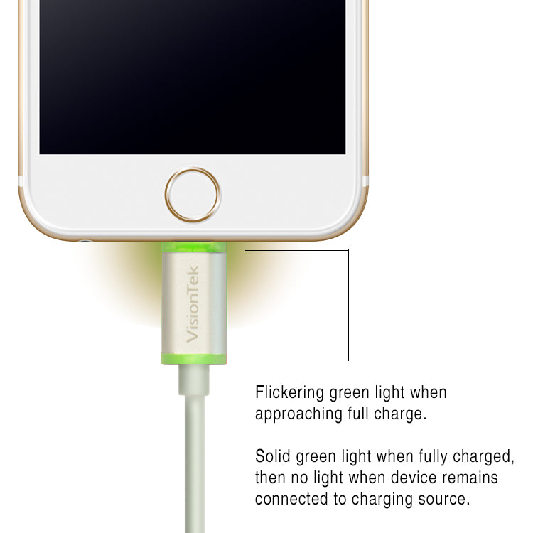 Lightning to USB Smart LED 6.6 foot | 2 meter MFI Cable