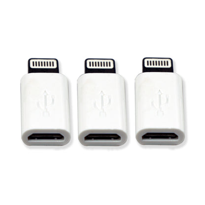 Micro USB to Lightning Adapter White - 3 Pack