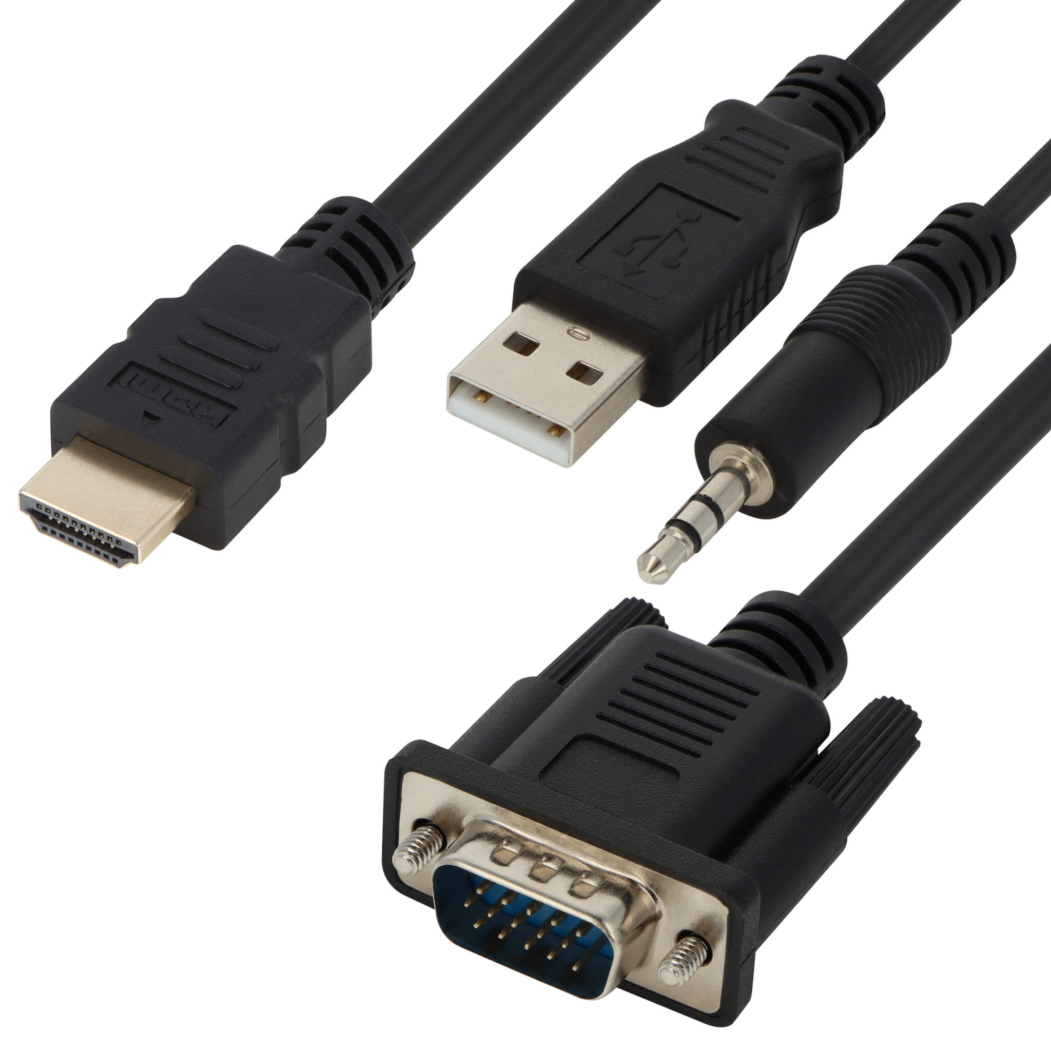VisionTek VGA to HDMI Active Adapter w/ Audio, 5 Feet, Male to Male, for  Computer, Desktop, Laptop, PC, Monitor, Projector, HDTV, and more (900824)