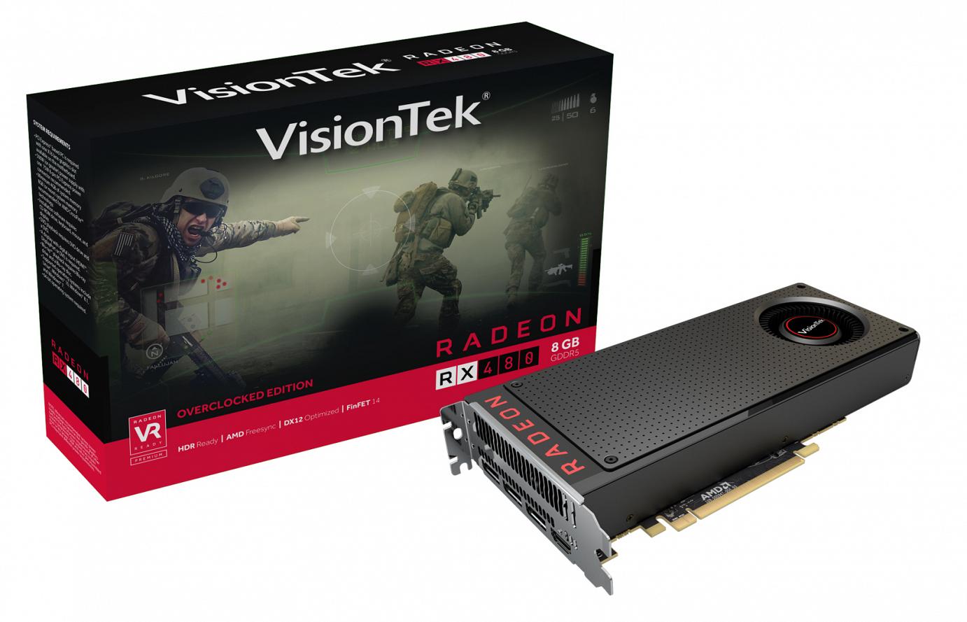 Radeon RX 480 Overclocked 8GB GDDR5 Rear Blower 4M (3x DP, HDMI)