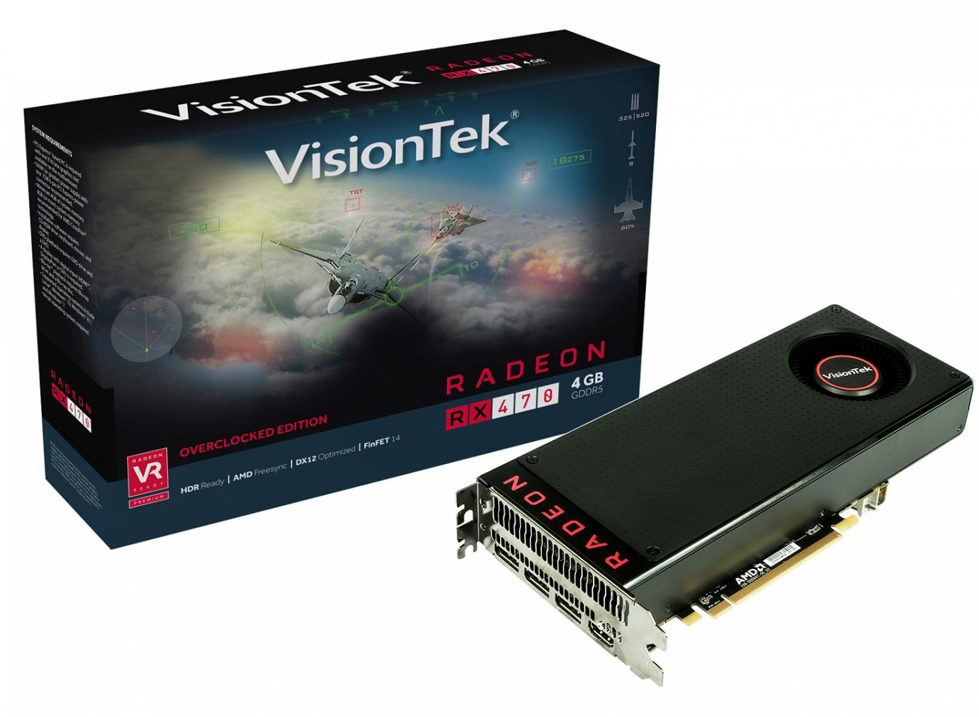 Radeon RX 470 Overclocked 4GB GDDR5 Rear Blower 4M (3x DP, HDMI)