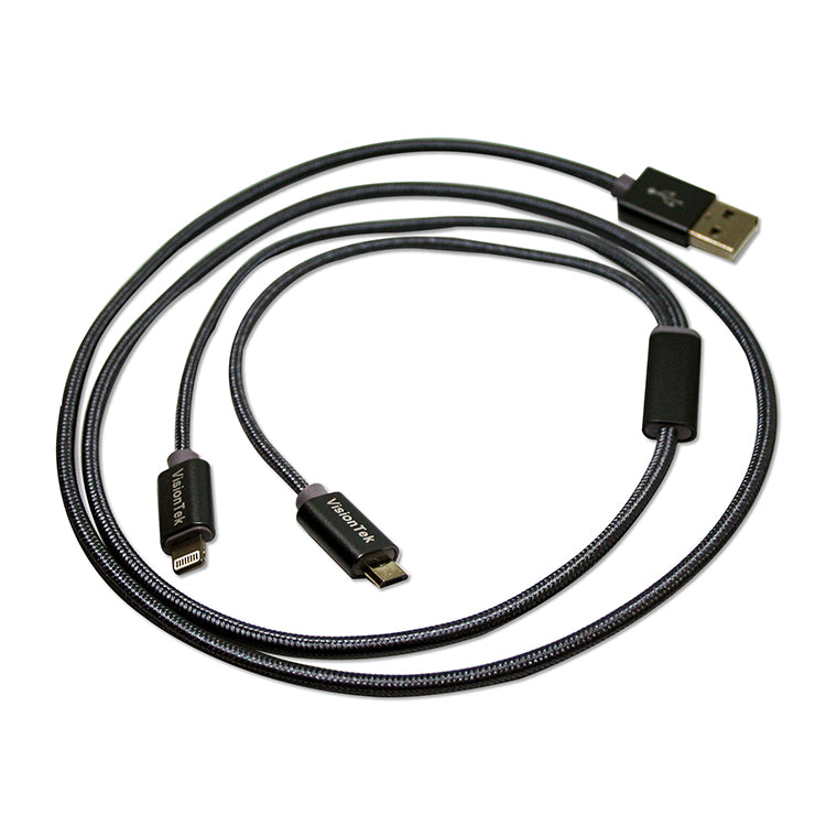 Ongeschikt Demonstreer Lee Micro USB and Lightning to USB 2 Meter Cable - Dark Grey – VisionTek.com