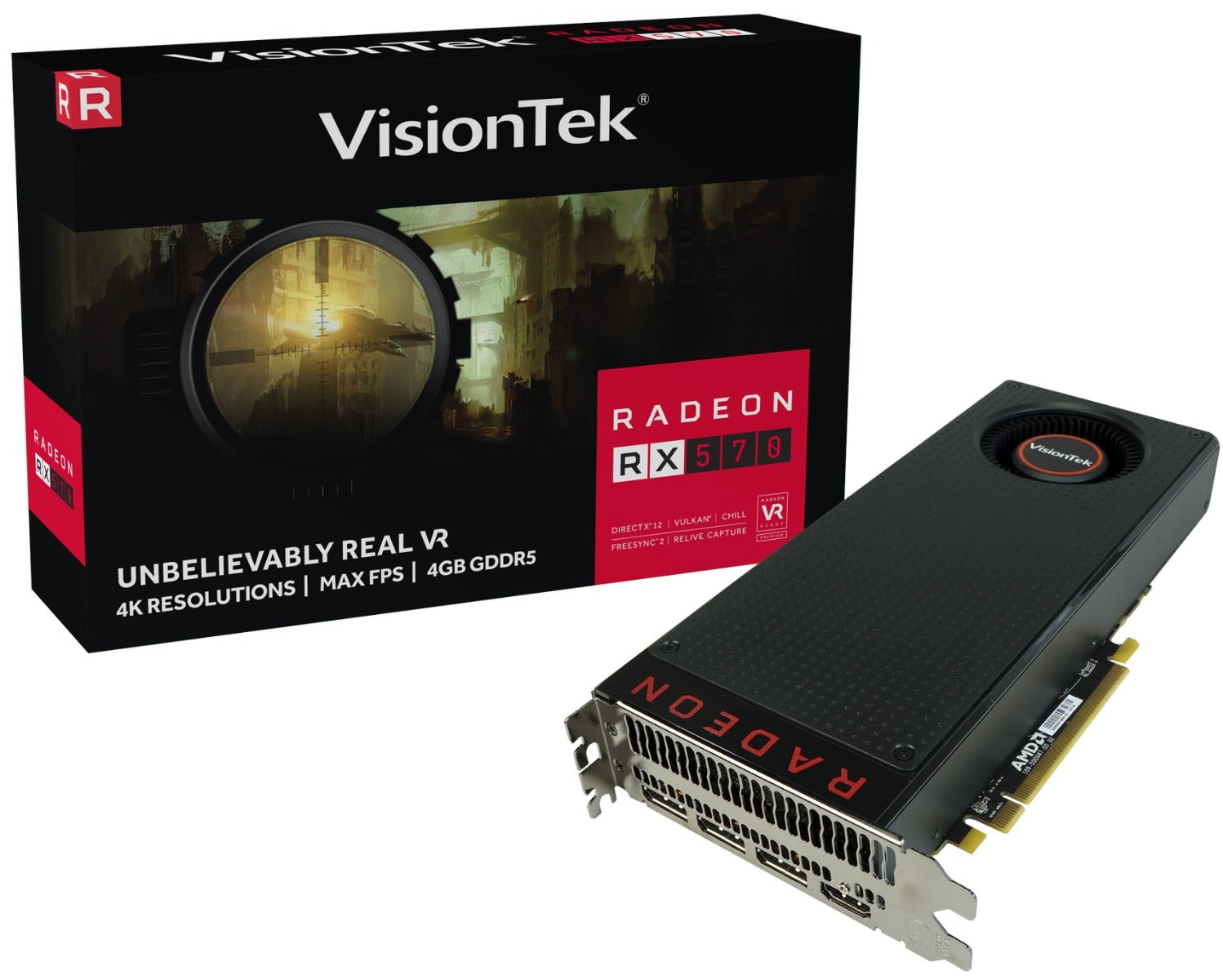 Radeon RX 570 4GB GDDR5 OC Rear Blower 4M (3x DP, HDMI)