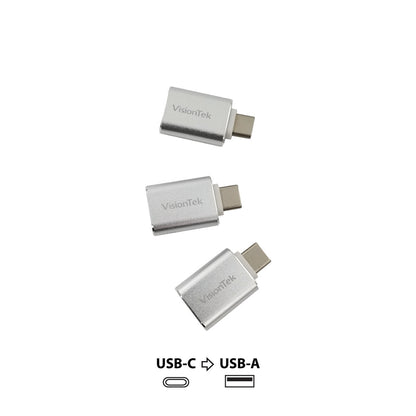 VisionTek USB C to USB A (M/F) Adapter - 3 Pack