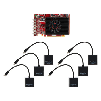 VisionTek.com - VisionTek Graphics Card - 2GB Radeon HD 7750 GDDR5 | 6 x Mini DisplayPort to HDMI | 6 Monitor Support | 4K @ 60Hz | Low Profile GPU | AMD Eyefinity | Legacy BIOS