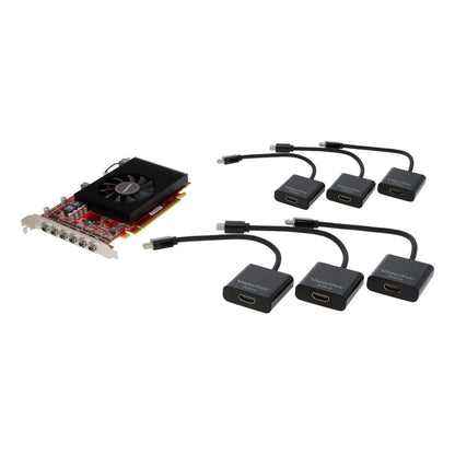 VisionTek.com - VisionTek Graphics Card - 2GB Radeon HD 7750 GDDR5 | 6 x Mini DisplayPort to HDMI | 6 Monitor Support | 4K @ 60Hz | Low Profile GPU | AMD Eyefinity | Legacy BIOS