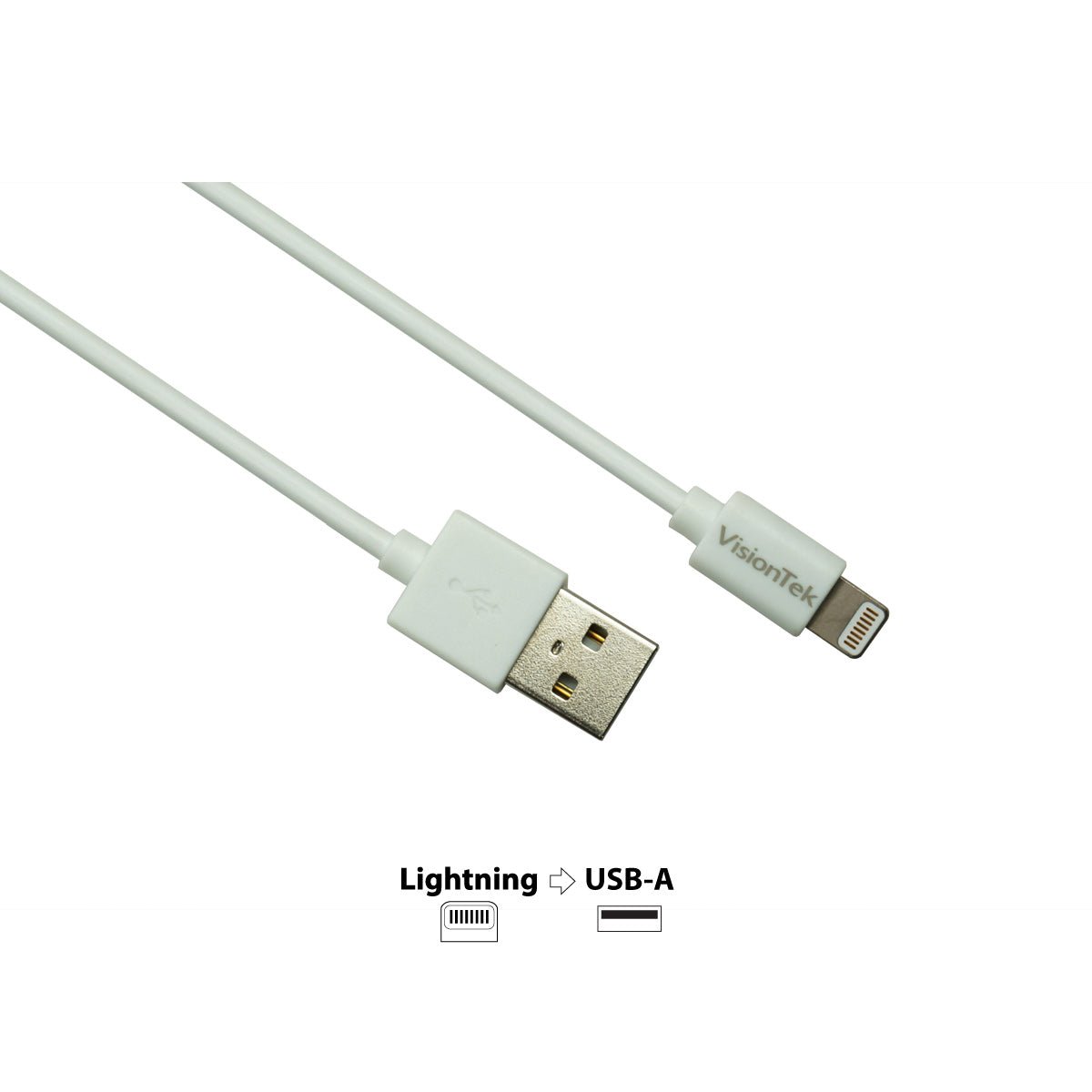 VisionTek.com - VisionTek Lightning to USB Cable | 3 ft 3 Inch (1M) | MFi Certified | Charge & Sync | USB - A to Lightning | Compatible with iPhone, iPad & iPod Devices